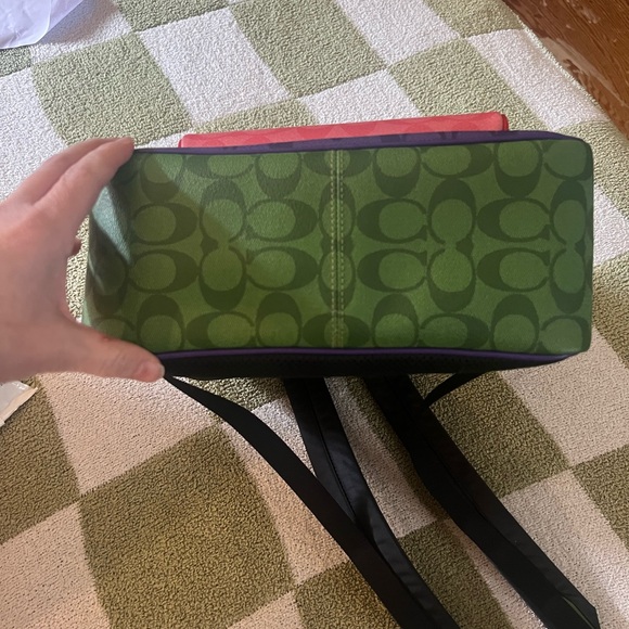 Coach Colorblock backpack in purple, blue, pink, and green. Never used! - Picture 3 of 8